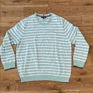 Tommy Hilfiger XXXL Striped Mint Green Sweater